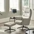 Pecos Recliner Chair and Stool - Grey, Velvet