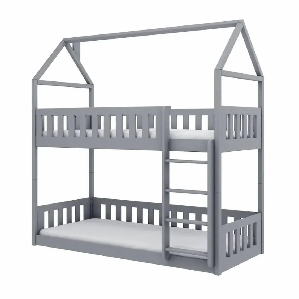 Pecos Wooden Bunk Bed with Bonnell Mattress - Grey