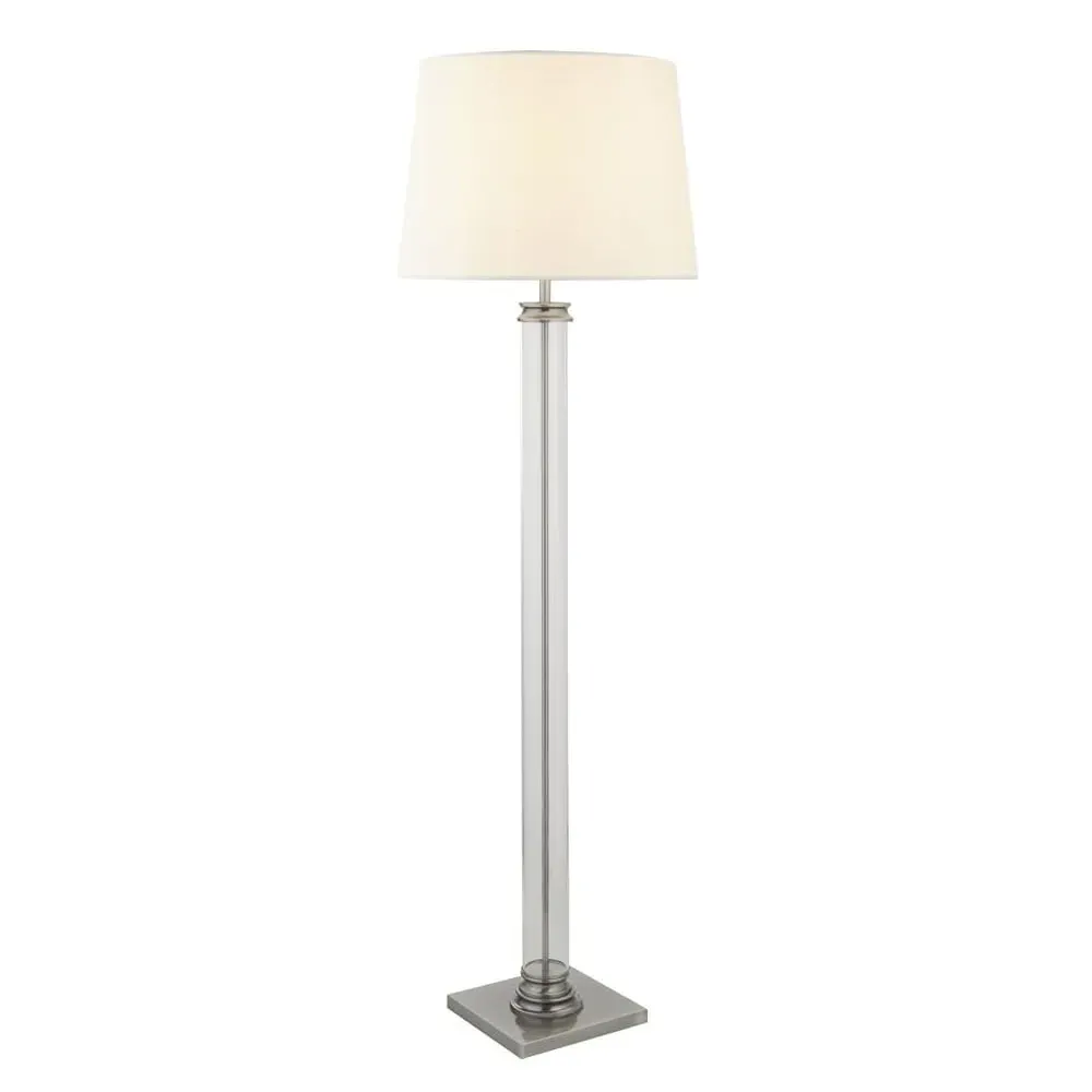 Pedestal Floor Lamp - Cream, Fabric