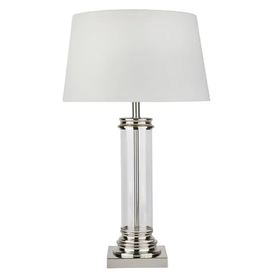 Pedestal Table Lamp - Cream, Fabric