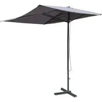 Peebles Half Garden Parasol with Pulley - Grey, Polyester