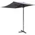 Peebles Half Garden Parasol with Pulley - Grey, Polyester