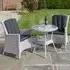 Peebles Round Bistro Set with Cushions - Grey, Rattan