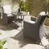 Peebles Round Bistro Set with Cushions - Natural, Rattan