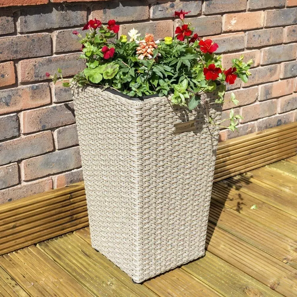 Peekskill Square Garden Planter - Natural, Rattan