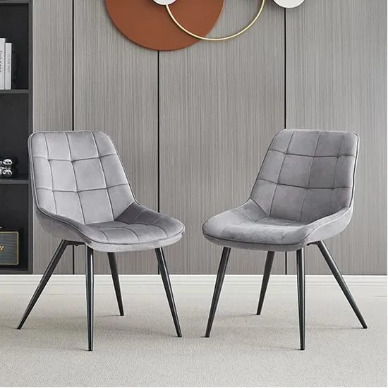 Pekato Dining Chairs - Grey, Fabric