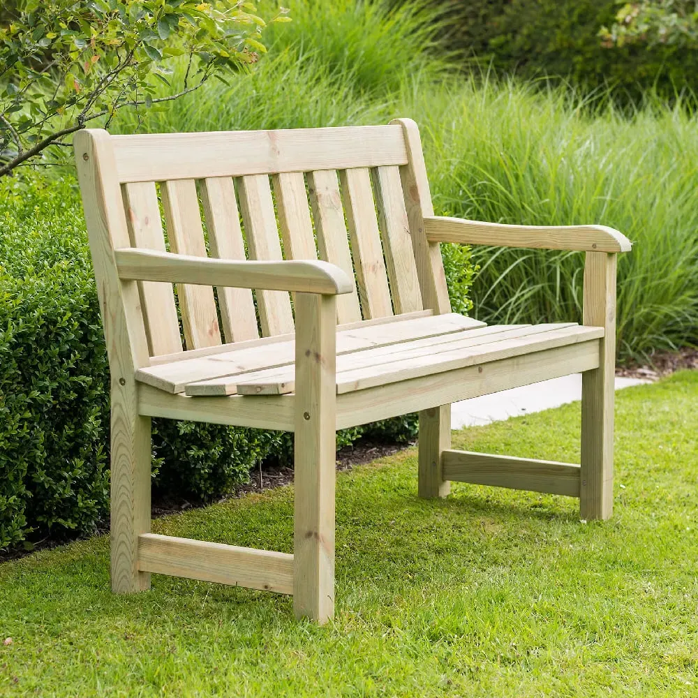 Pelham Small Garden Bench - Ash Grey, Pine image