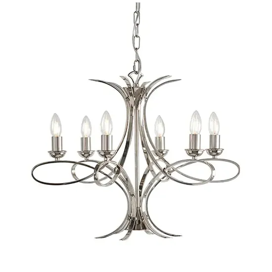 Penn 6 Light Pendant Light - Polished Nickel
