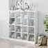 Penrith 16-Shelf Bookcase with Glass Doors - White