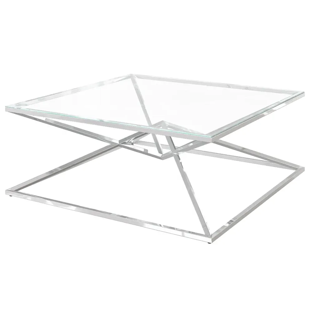 Penrith Square Coffee Table - Clear, Glass