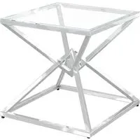 Penrith Square Side Table - Clear, Glass