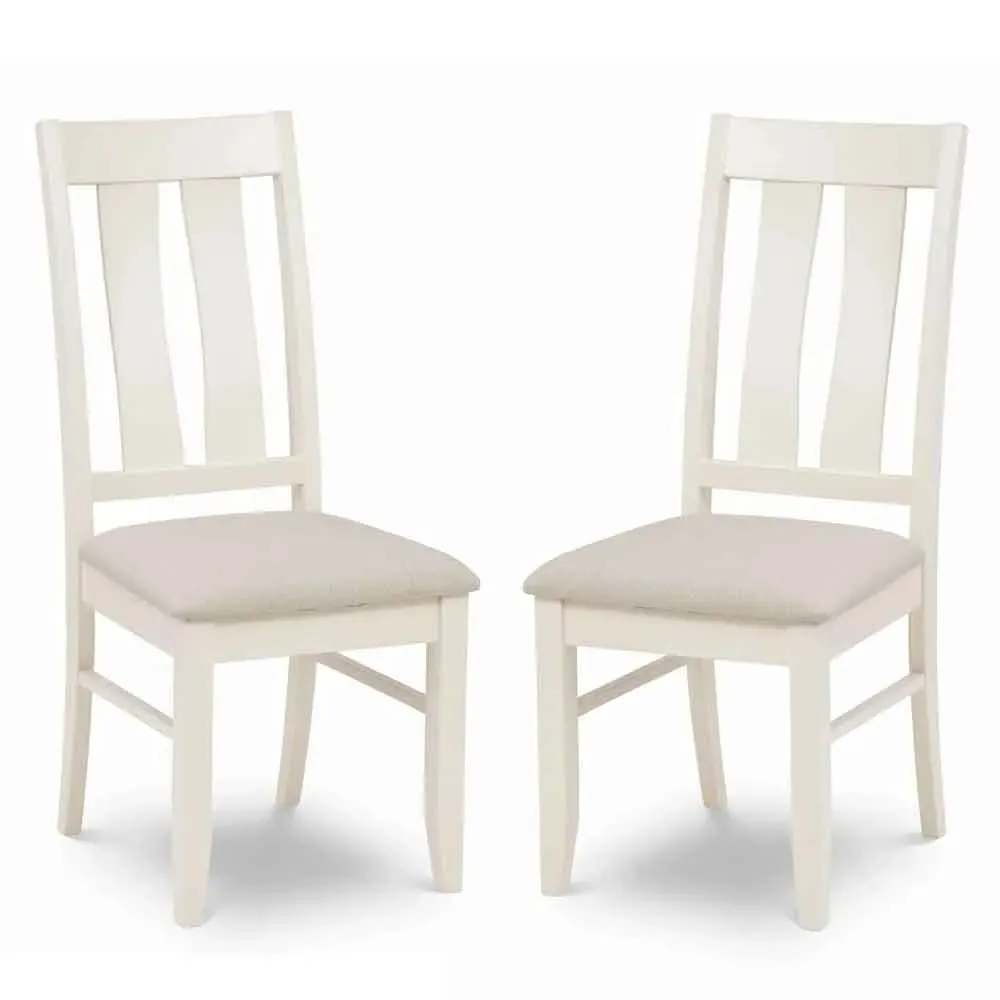 Penrose Dining Chairs in Pair - Ivory, Rubberwood product