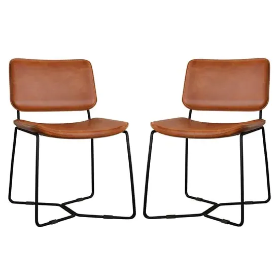 Pensford Dining Chairs In Pair - Bruicato, Leather
