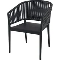 Penwell Stacking Outdoor Armchair - Black, Polypropylene