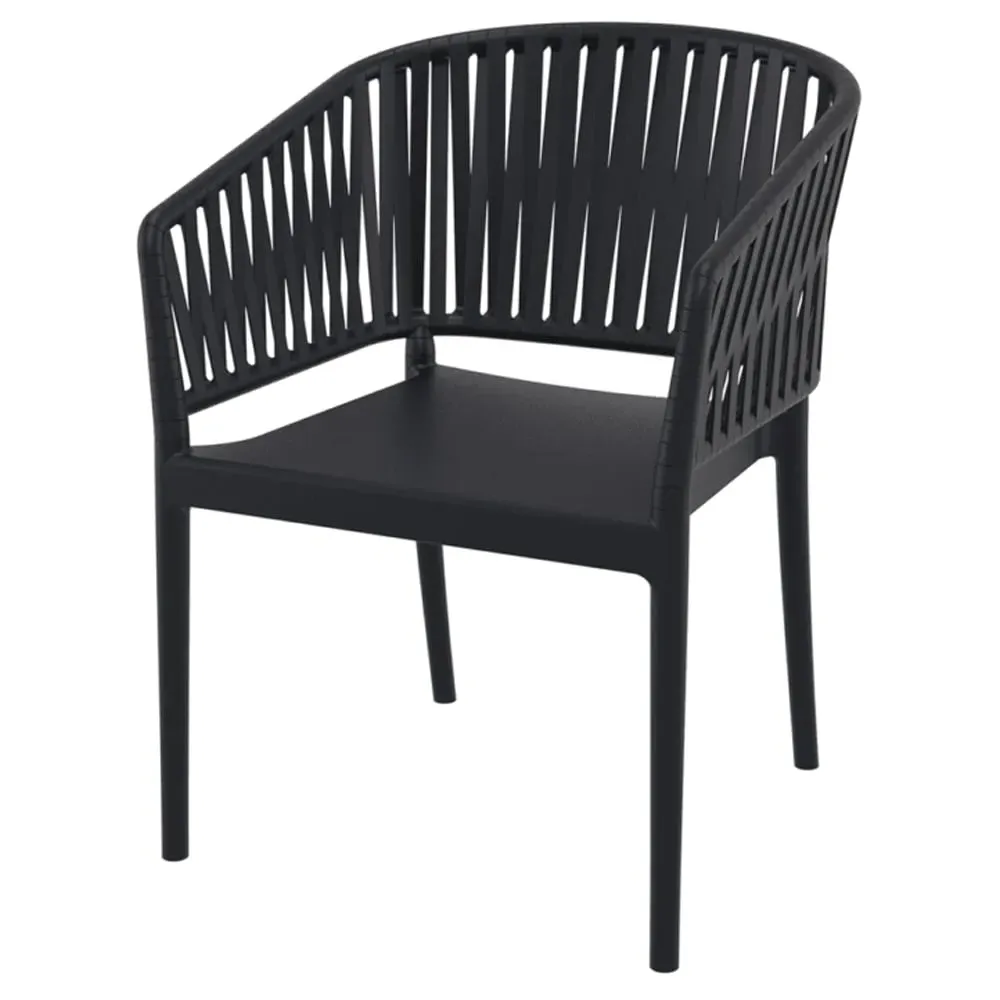 Penwell Stacking Outdoor Armchair - Black, Polypropylene image