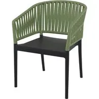 Penwell Stacking Outdoor Armchair - Black/Olive Green, Polypropylene