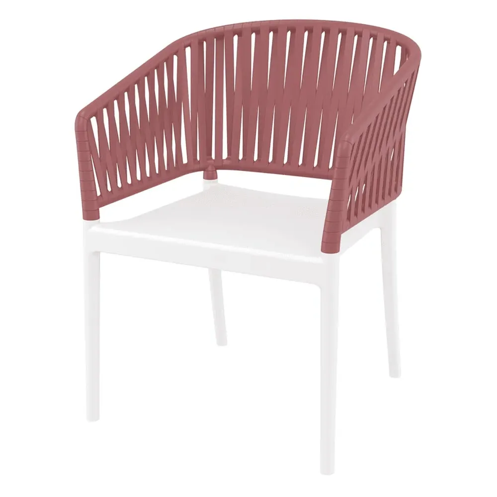 Penwell Stacking Outdoor Armchair - White, Polypropylene