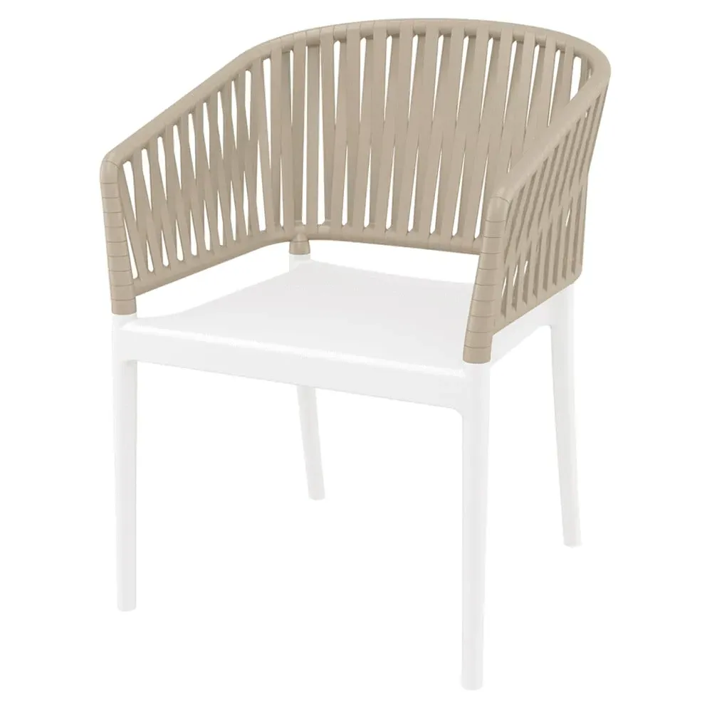 Penwell Stacking Outdoor Armchair - White, Polypropylene