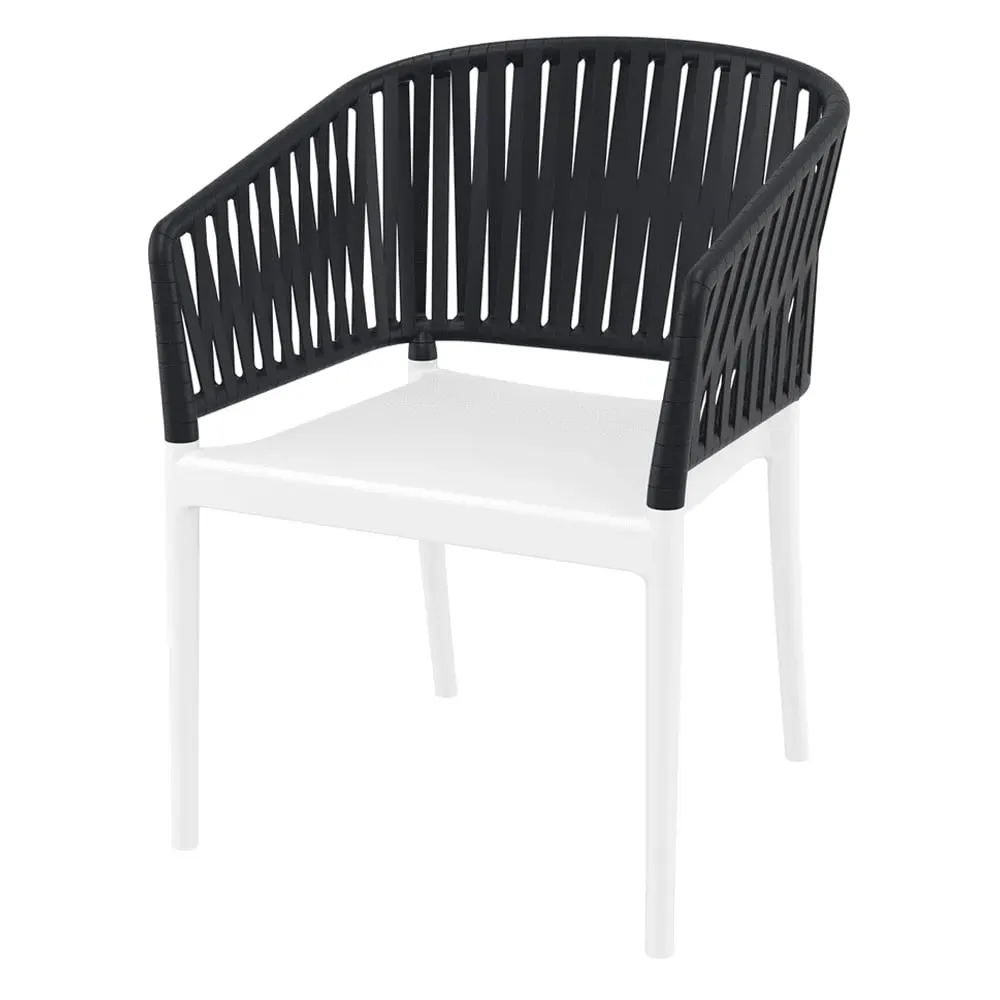 Penwell Stacking Outdoor Armchair - White, Polypropylene