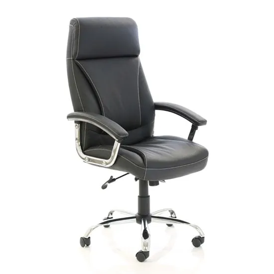 Penza Executive Office Chair with Arms - Black, Leather
