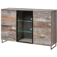Peoria 3-Door Sideboard with LED - Canyon Oak