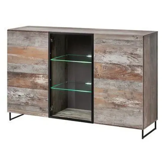 Peoria 3-Door Sideboard with LED - Canyon Oak image