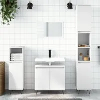 Peoria 3 Piece Bathroom Furniture Set - White, Engineered Wood