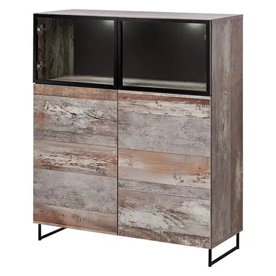 Peoria Display Cabinet with LED - Canyon Oak