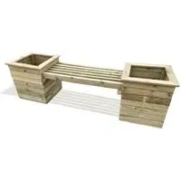 Peoria Garden Planter Bench - Natural, FSC Certified Wood alternate view