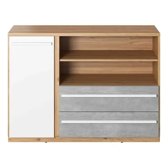 Peoria Kids Sideboard 1 Door 2 Drawers - White, Laminated Board