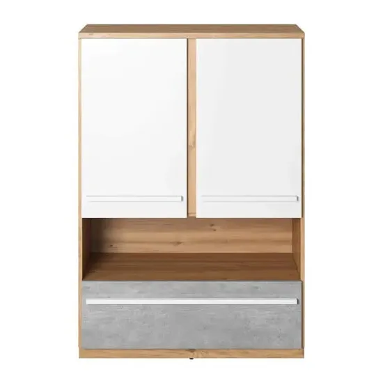 Peoria Kids Sideboard 2 Doors 1 Drawer - White, Laminated Board