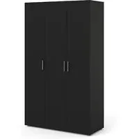 Perkin 3-Door Wardrobe - Black, Wood