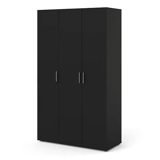 Perkin 3-Door Wardrobe - Black, Wood