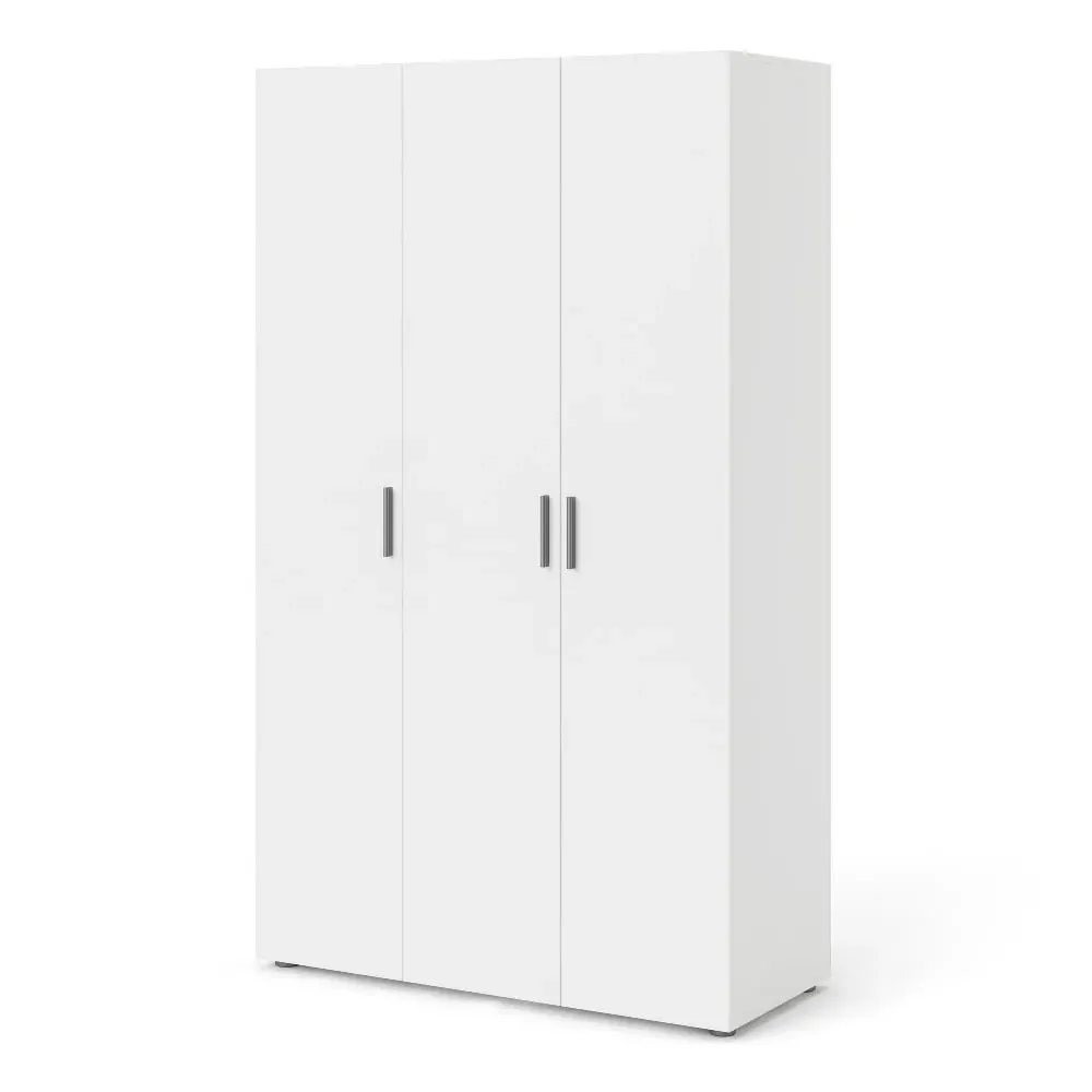 Perkin 3-Door Wardrobe - White, Wood