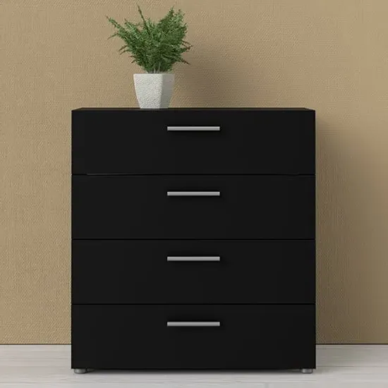 Perkin 4 Drawer Chest - Black