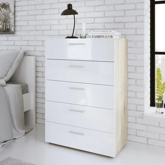 Perkin 5-Drawer Chest - White, Oak product