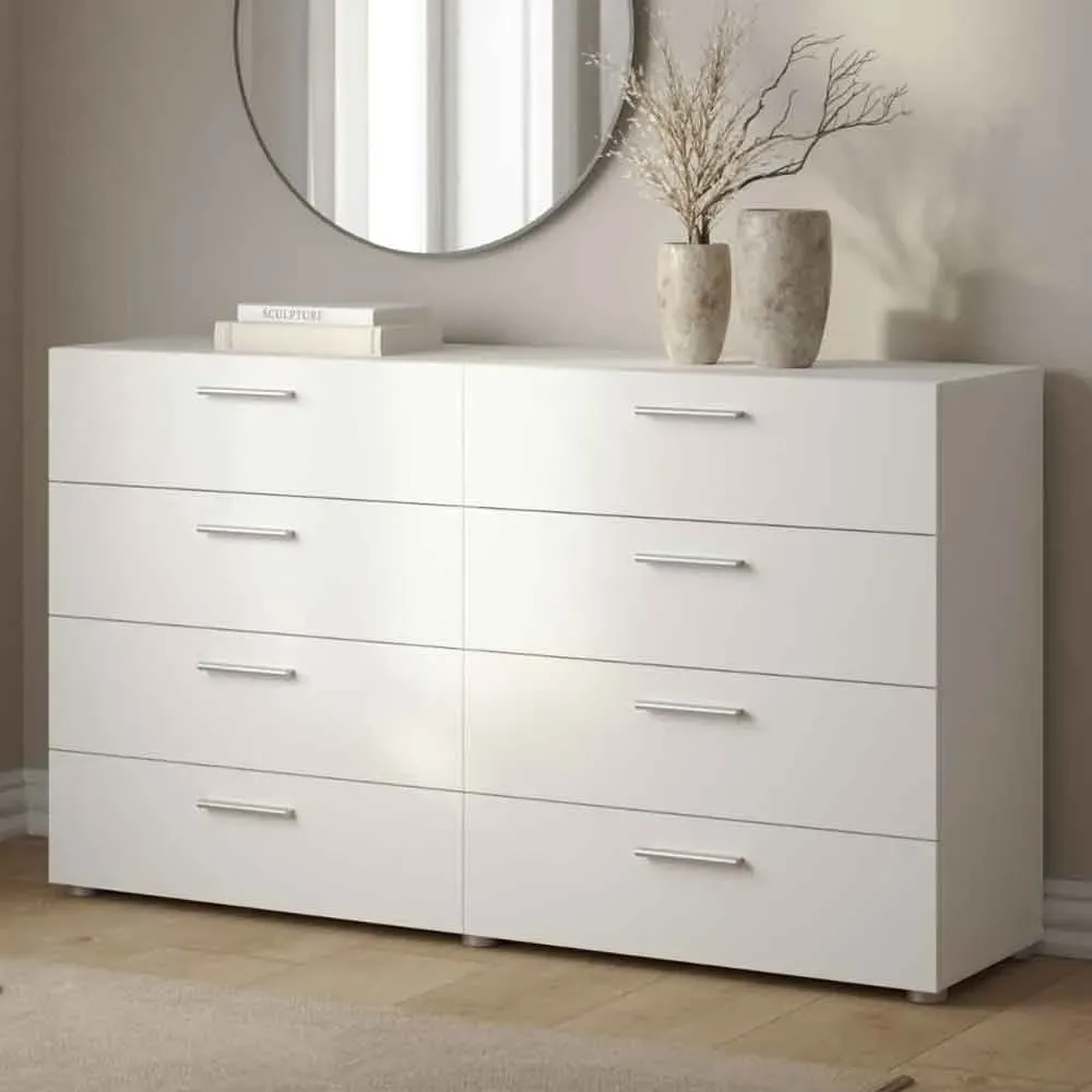 Perkin 8-Drawer Chest - White, Wood product