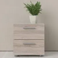 Perkin Bedside Cabinet with 2 Drawers - Truffle Oak
