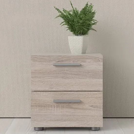 Perkin Bedside Cabinet with 2 Drawers - Truffle Oak