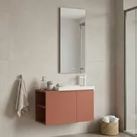Perla Wall Mounted Bathroom Furniture Set - Matte Cinnamon, MDF alternate view