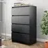 Perris 4 Drawer Chest - Black, Chipboard