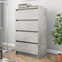 Perris 4 Drawer Chest - Concrete Effect, Chipboard