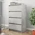 Perris 4 Drawer Chest - Concrete Effect, Chipboard