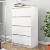 Perris 4 Drawer Chest - White, Chipboard