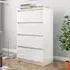 Perris 4 Drawer Chest - White, High Gloss