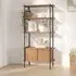 Perry 5-Tier Shelving Unit with Cabinet - Light Brown