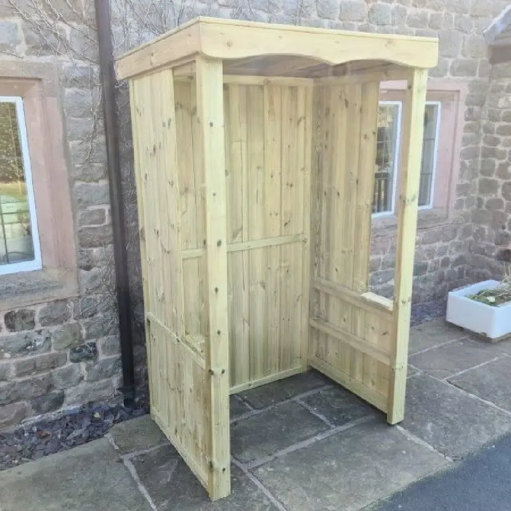Perryton Small Smoking Shelter with Poly Roof - Natural, FSC Wood product
