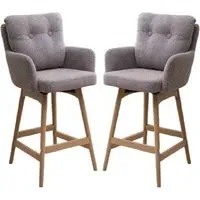 Petaluma Bar Chairs with Footrest - Blush Granite, Fabric alternate view