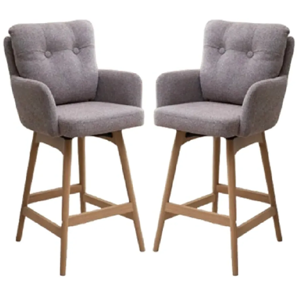 Petaluma Bar Chairs with Footrest - Blush Granite, Fabric image