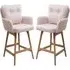 Petaluma Bar Chairs with Footrest - Blush Pink, Fabric